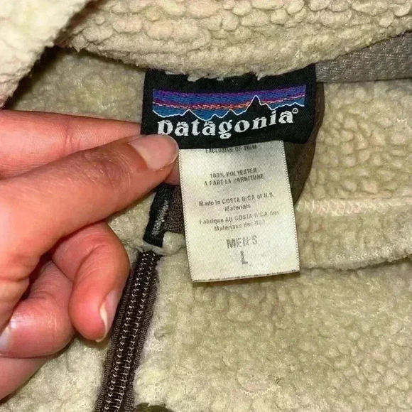 Vintage 2000's Patagonia Men's Retro Fleece sz large brown tan - Picture 4 of 8